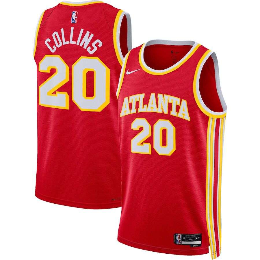 Men Atlanta Hawks #20 John Collins Nike Red Icon Edition 2022-23 Swingman NBA Jersey->youth nba jersey->Youth Jersey